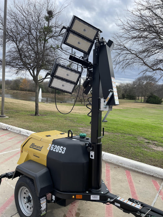2022 Allmand NLV3GR (4) LED Light Fixture 350W, 23' Vertical Mast, 3kW Prime, Towable, ES Decals, T3
