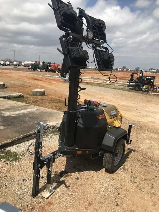 2022 Allmand NLV3GR (4) LED Light Fixture 350W, 23' Vertical Mast, 3kW Prime, Towable, Deep Sea L401, Leveling Jacks, Yanmar T4F 5.8hp