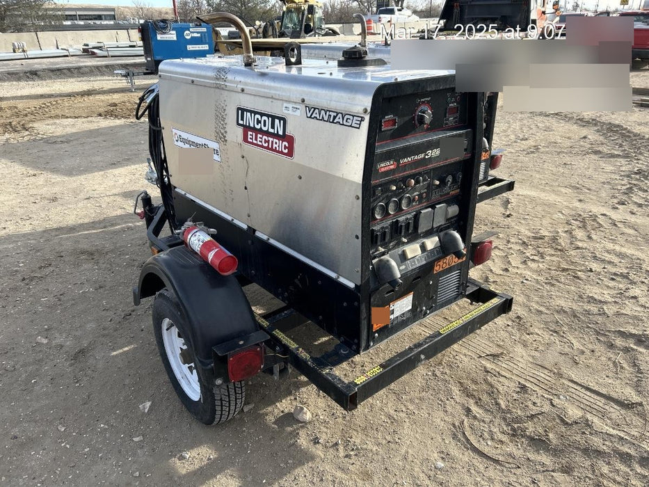 2019 Lincoln Electric Vantage 322 Welder Ready-Pak 3, Two wheel trailer, Fender and Light kit, Cable Rack