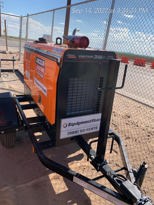 2021 Lincoln Electric Vantage 322 Vantage 322 Ready Pak 3 w/ Decals, ORANGE (includes trailer, cable rack, fender light kit) NO Telematics