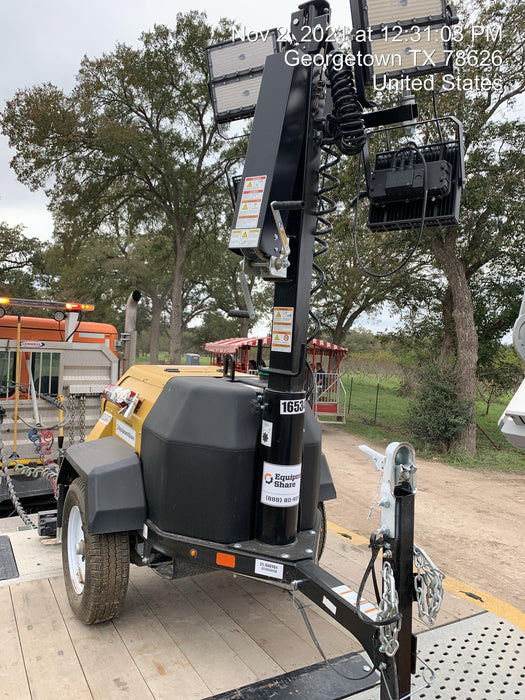 2021 Allmand NLV3GR (4) LED Light Fixture 350W, 23' Vertical Mast, 3kW Prime, Towable, Deep Sea L401, Leveling Jacks, Yanmar T4F 5.8hp