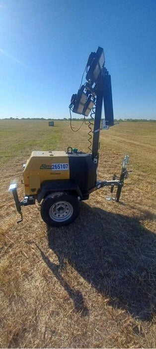 2022 Allmand NLV3GR (4) LED Light Fixture 350W, 23' Vertical Mast, 3kW Prime, Towable, ES Decals, T3