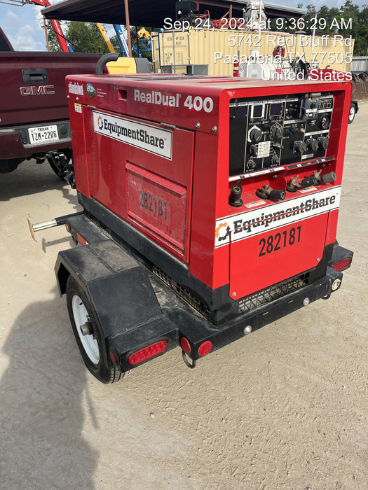 2022 Shindaiwa DGW400MDL Kubota D902 Engine, 23 HP, Dual Op Welder, Wire, Arc, Droop Stick, Tig, and CC Stick Functionality, Simulphase, 3 Phase and 1 Phase Gen Output, Single Axle NB Trlr, Slr Trckl Chrg 12V 12W, Fire Ext