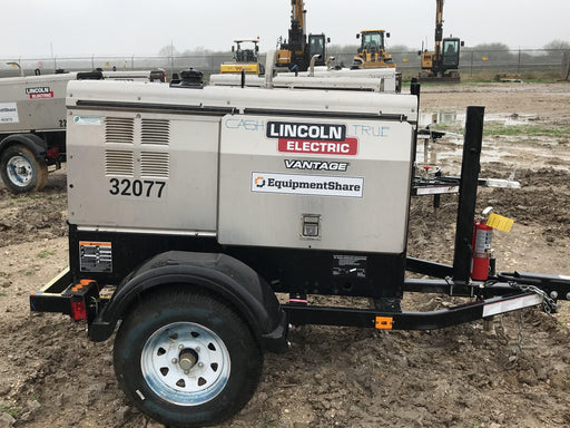 2019 Lincoln Electric Vantage 322 Welder Ready-Pak 3, Two wheel trailer, Fender and Light kit, Cable Rack