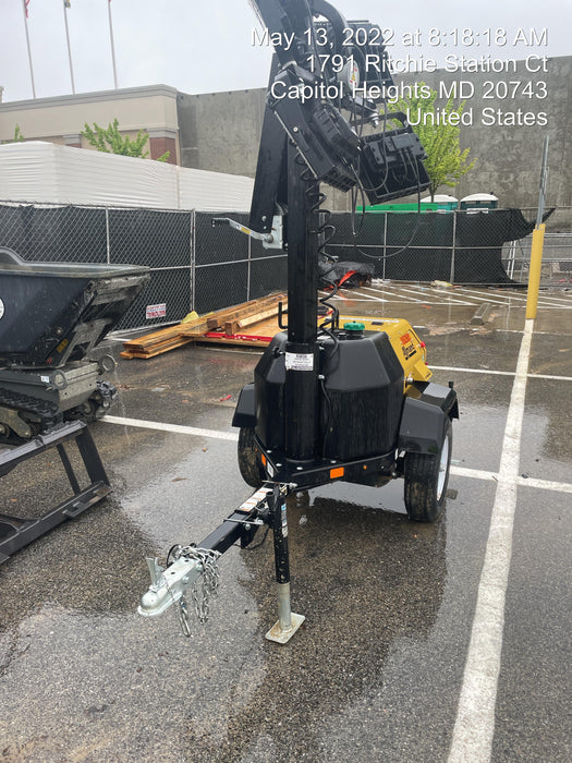 2021 Allmand NLV3GR (4) LED Light Fixture 350W, 23' Vertical Mast, 3kW Prime, Towable, Deep Sea L401, Leveling Jacks, Yanmar T4F 5.8hp