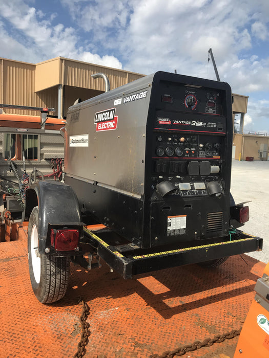 2019 Lincoln Electric Vantage 322 Welder Ready-Pak 3, Two wheel trailer, Fender and Light kit, Cable Rack