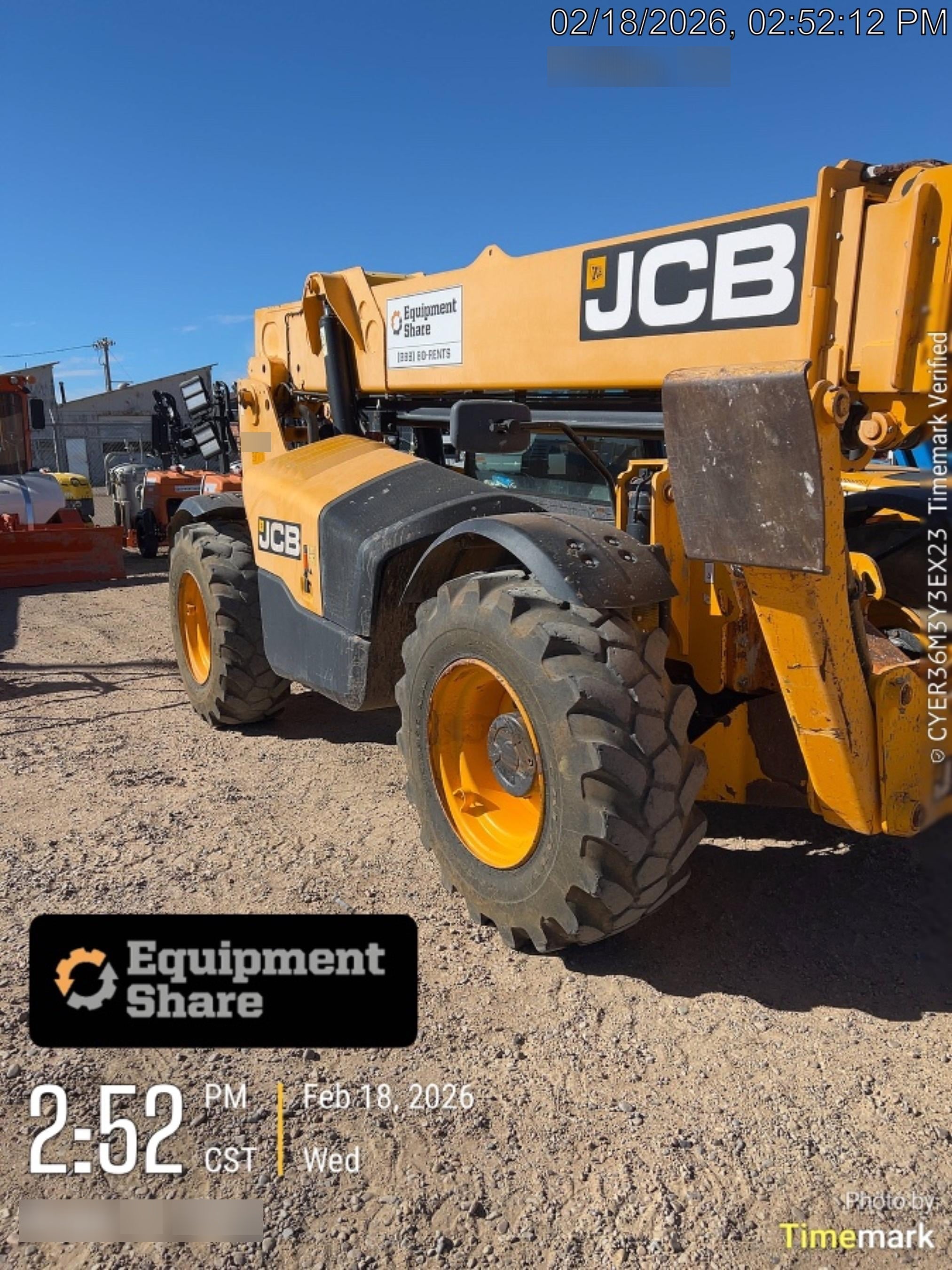 2019 JCB 510-56 74 HP w/CAB/HVAC, Beacon, Worklights, Aux Hydraulics, Foam Filled Tires w/60" Carriage/Forks