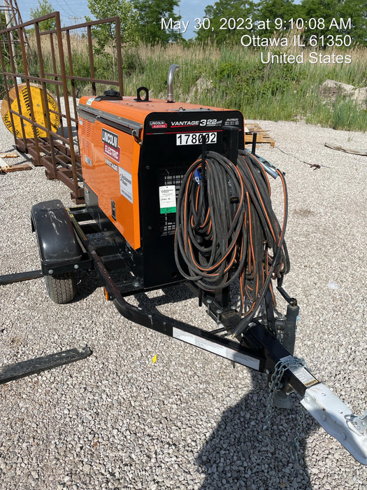 2021 Lincoln Electric Vantage 322 Vantage 322 Ready Pak 3 w/ Decals, ORANGE (includes trailer, cable rack, fender light kit) NO Telematics