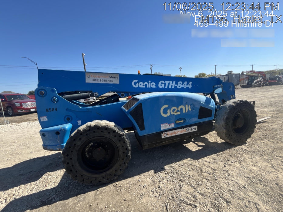 2018 Genie GTH-844 Genie GTH-844D w/Open ROPS, FF Tires, Work Light/Beacon, 60" Carriage and Forks