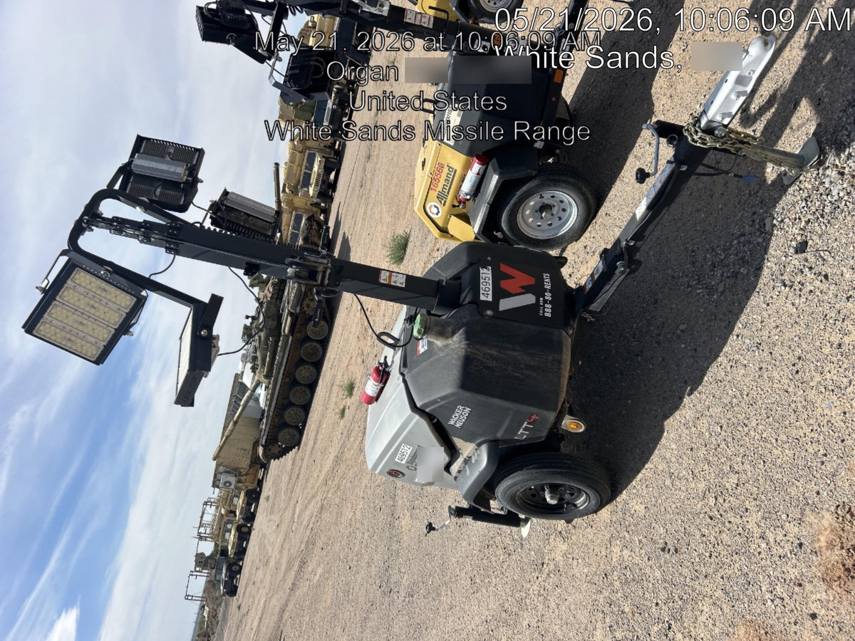 2024 Wacker Neuson LTT4 Diesel, Kohler KDW702, Deep Sea Controller, Auto Start, LED 320W, Bypass Outlet, T3