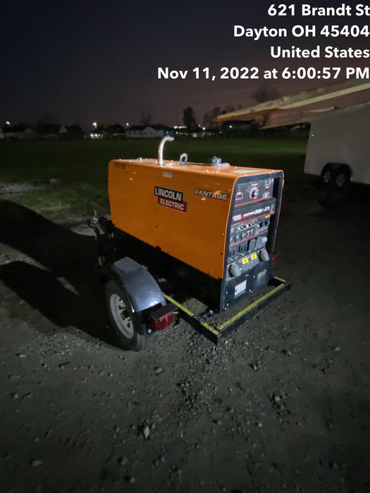 2021 Lincoln Electric Vantage 322 Vantage 322 Ready Pak 3 w/ Decals, ORANGE (includes trailer, cable rack, fender light kit) NO Telematics