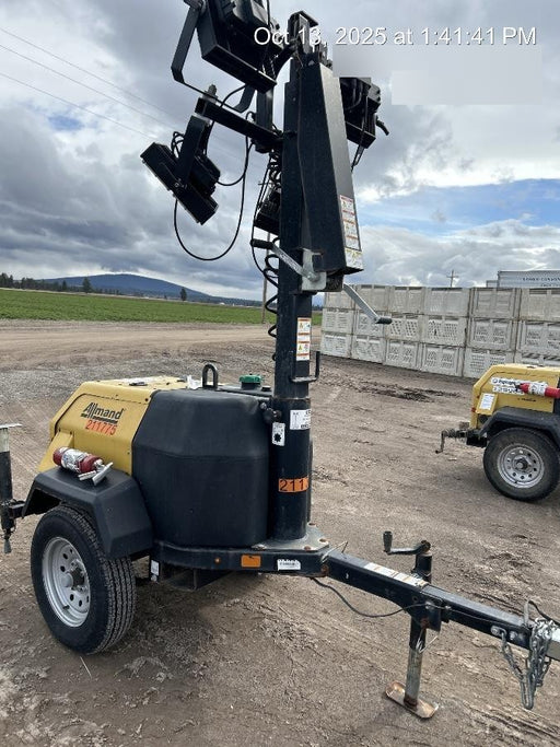 2022 Allmand NLV3GR (4) LED Light Fixture 350W, 23' Vertical Mast, 3kW Prime, Towable, Deep Sea L401, Leveling Jacks, Yanmar T4F 5.8hp