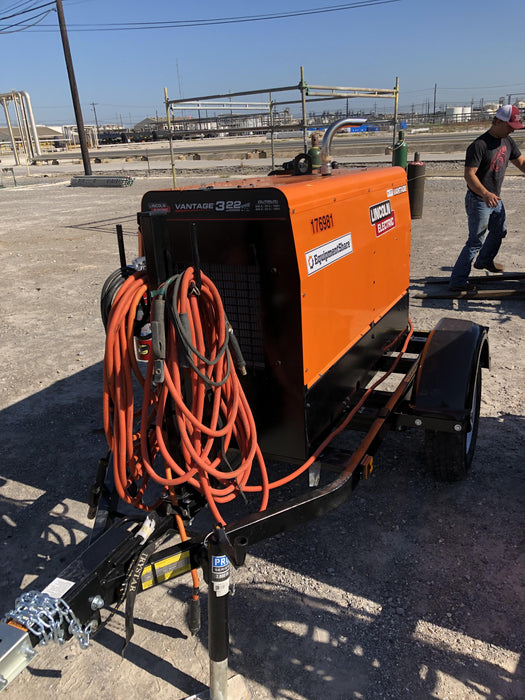 2021 Lincoln Electric Vantage 322 Vantage 322 Ready Pak 3 w/ Decals, ORANGE (includes trailer, cable rack, fender light kit) NO Telematics