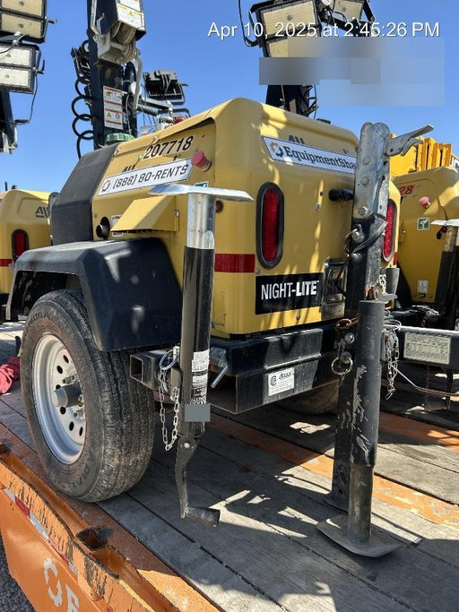 2022 Allmand NLV3GR (4) LED Light Fixture 350W, 23' Vertical Mast, 3kW Prime, Towable, Deep Sea L401, Leveling Jacks, Yanmar T4F 5.8hp