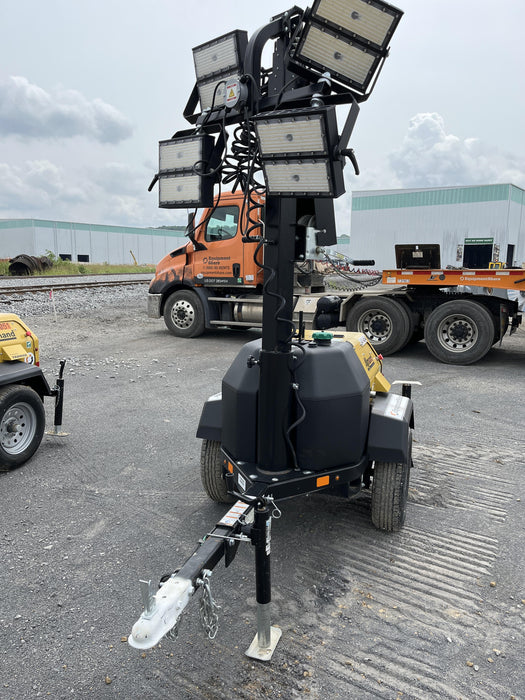 2022 Allmand NLV3GR (4) LED Light Fixture 350W, 23' Vertical Mast, 3kW Prime, Towable, Deep Sea L401, Leveling Jacks, Yanmar T4F 5.8hp