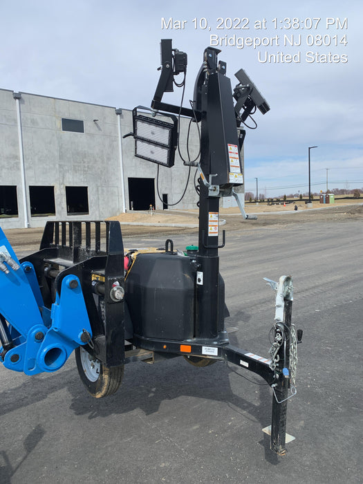 2021 Allmand NLV3GR (4) LED Light Fixture 350W, 23' Vertical Mast, 3kW Prime, Towable, Deep Sea L401, Leveling Jacks, Yanmar T4F 5.8hp