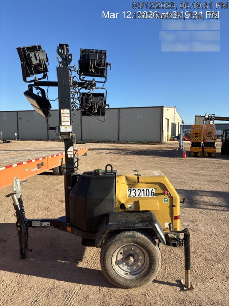 2022 Allmand NLV3GR (4) LED Light Fixture 350W, 23' Vertical Mast, 3kW Prime, Towable, Deep Sea L401, Leveling Jacks, Yanmar T4F 5.8hp