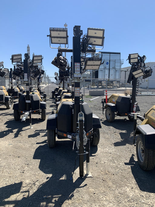 2020 Allmand NLV3GR (4) LED Light Fixture 350W, 23' Vertical Mast, 3kW Prime, Towable, Deep Sea L401, Leveling Jacks, Yanmar T4F 5.8hp