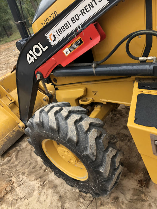 2020 John Deere 410L - Extendable Stick Cab/Heat/Air, 4WD, Extendable Stick, Pilot Controls, 2 Way Hydraulics, TAG Manual QC