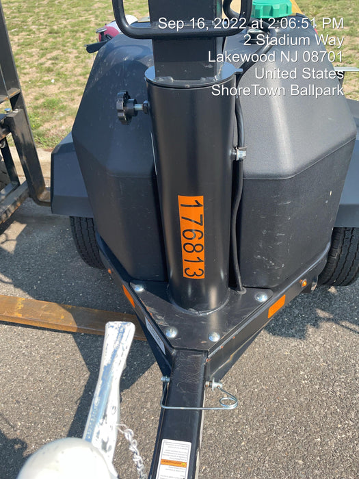 Allmand NLV3GR (4) LED Light Fixture 350W, 23' Vertical Mast, 3kW Prime, Towable, Deep Sea L401, Leveling Jacks, Yanmar T4F 5.8hp