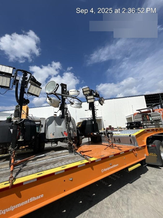 2022 Allmand NLV3GR (4) LED Light Fixture 350W, 23' Vertical Mast, 3kW Prime, Towable, Deep Sea L401, Leveling Jacks, Yanmar T4F 5.8hp