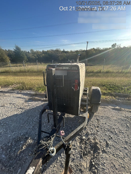 2019 Lincoln Electric Vantage 322 Welder Ready-Pak 3, Two wheel trailer, Fender and Light kit, Cable Rack