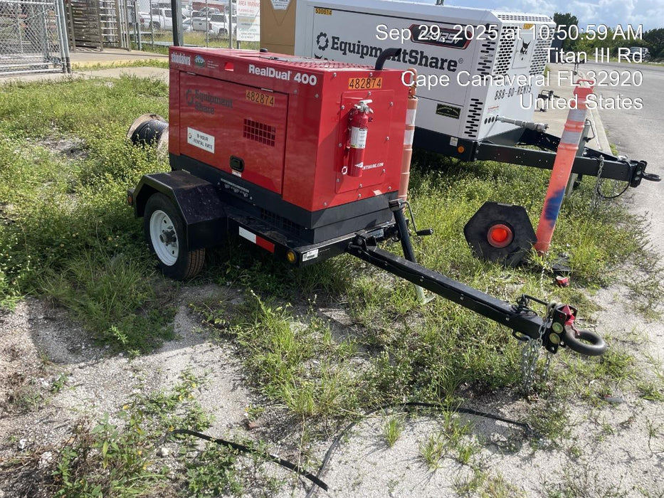 2024 Shindaiwa DGW400DML Kubota D902 Engine, 23 HP, Dual Op Welder, Wire, Arc, Droop Stick, Tig, and CC Stick Functionality, Simulphase, 3 Phase and 1 Phase Gen Output, Single Axle NB Trlr, Slr Trckl Chrg 12V 12W, Fire Ext, T3