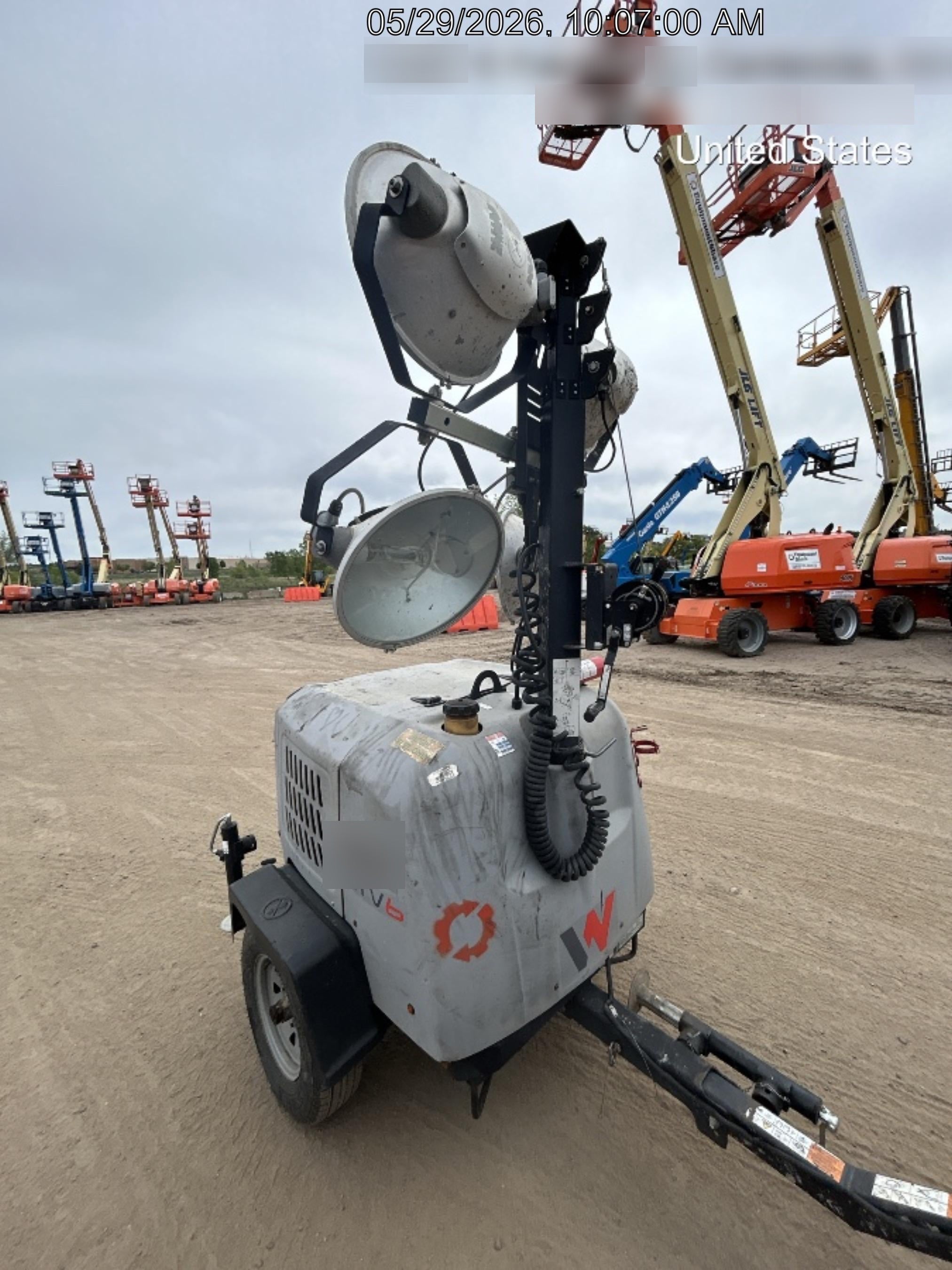 2019 Wacker Neuson LTV6L-MH Mobile Light Tower w/Fuel Level Sensor Installed