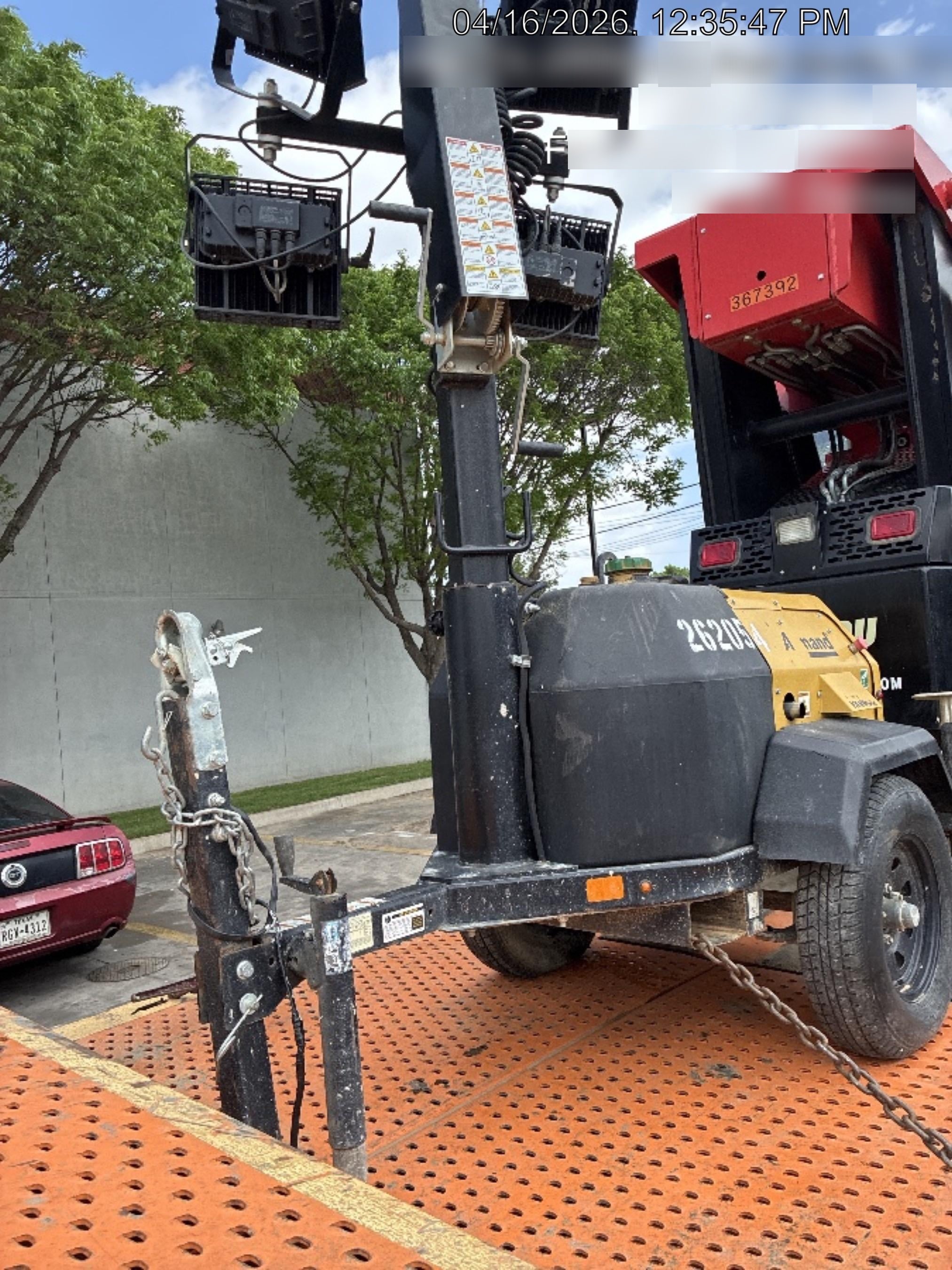 2022 Allmand NLV3GR (4) LED Light Fixture 350W, 23' Vertical Mast, 3kW Prime, Towable, ES Decals, T3