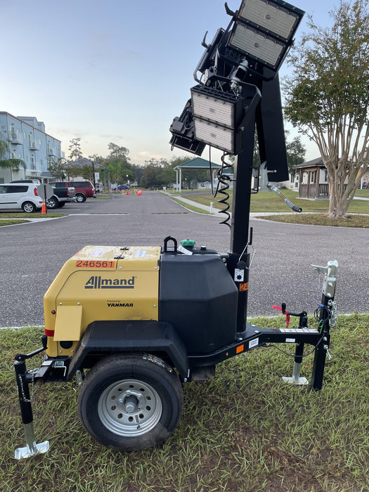 2022 Allmand NLV3GR (4) LED Light Fixture 350W, 23' Vertical Mast, 3kW Prime, Towable