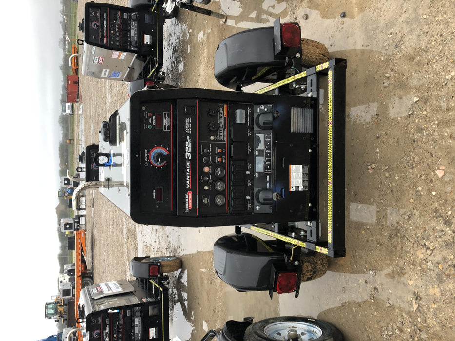 2019 Lincoln Electric Vantage 322 Welder Ready-Pak 3, Two wheel trailer, Fender and Light kit, Cable Rack