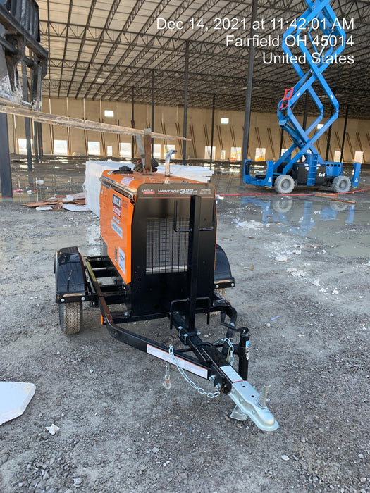 2021 Lincoln Electric Vantage 322 Vantage 322 Ready Pak 3 w/ Decals, ORANGE (includes trailer, cable rack, fender light kit) NO Telematics