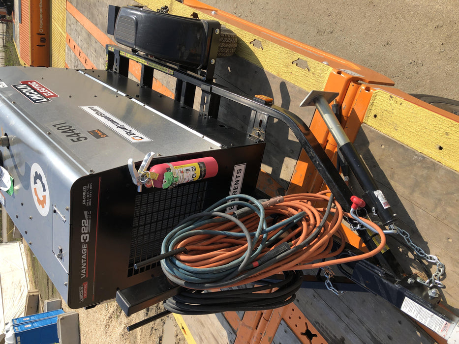 2019 Lincoln Electric Vantage 322 Welder Ready-Pak 3, Two wheel trailer, Fender and Light kit, Cable Rack
