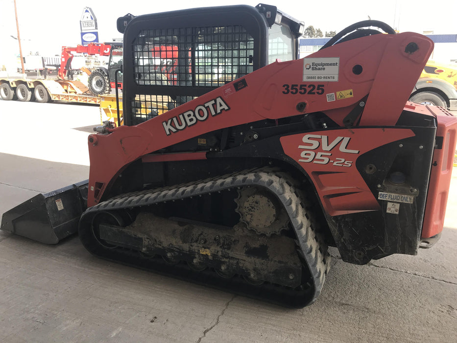 2019 Kubota SVL95-2S Cab/Heat/Air, Standard Tracks, Standard Flow, Hydraulic QC 80" HD Tooth Bucket