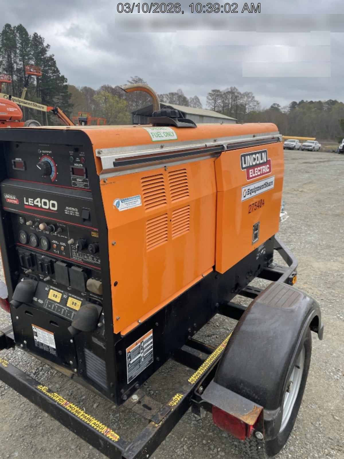 2022 Lincoln Electric LE400 Kubota V1505, Trlr, Cable Rack, Light Kit, ES Decals, T3