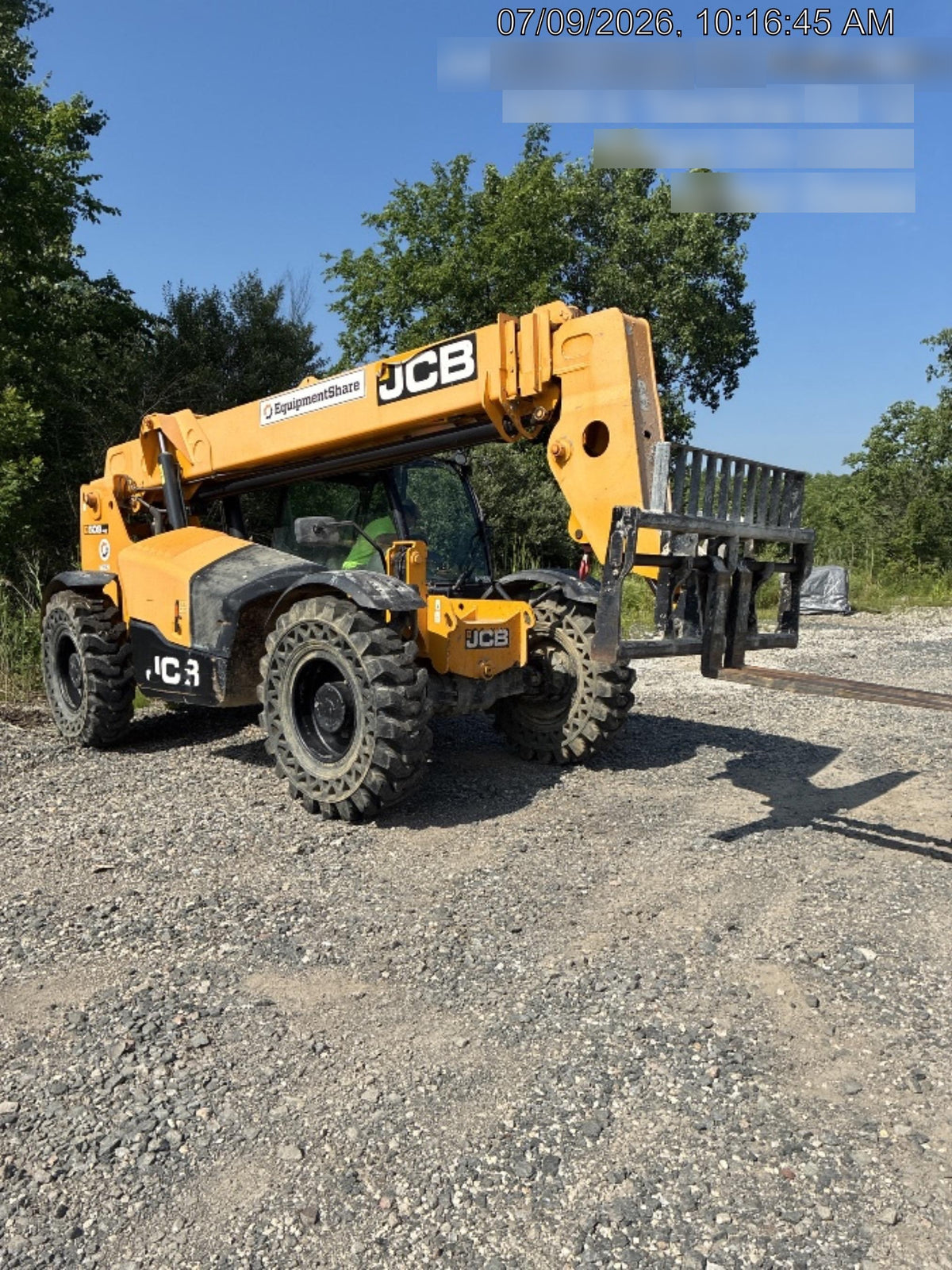2020 JCB 509-42 Cab/Heat/Air, Solid Tires, Work Lights, Beacon, Aux Hydraulics, Back up Alarm, Lifting Eye, ES Decals