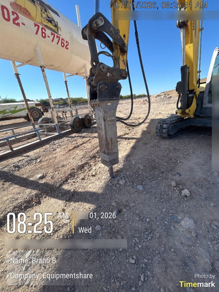 Wacker Neuson ET90 Enclosed Cab, Hybrid Tracks, Long Dipperstick, Bucket
