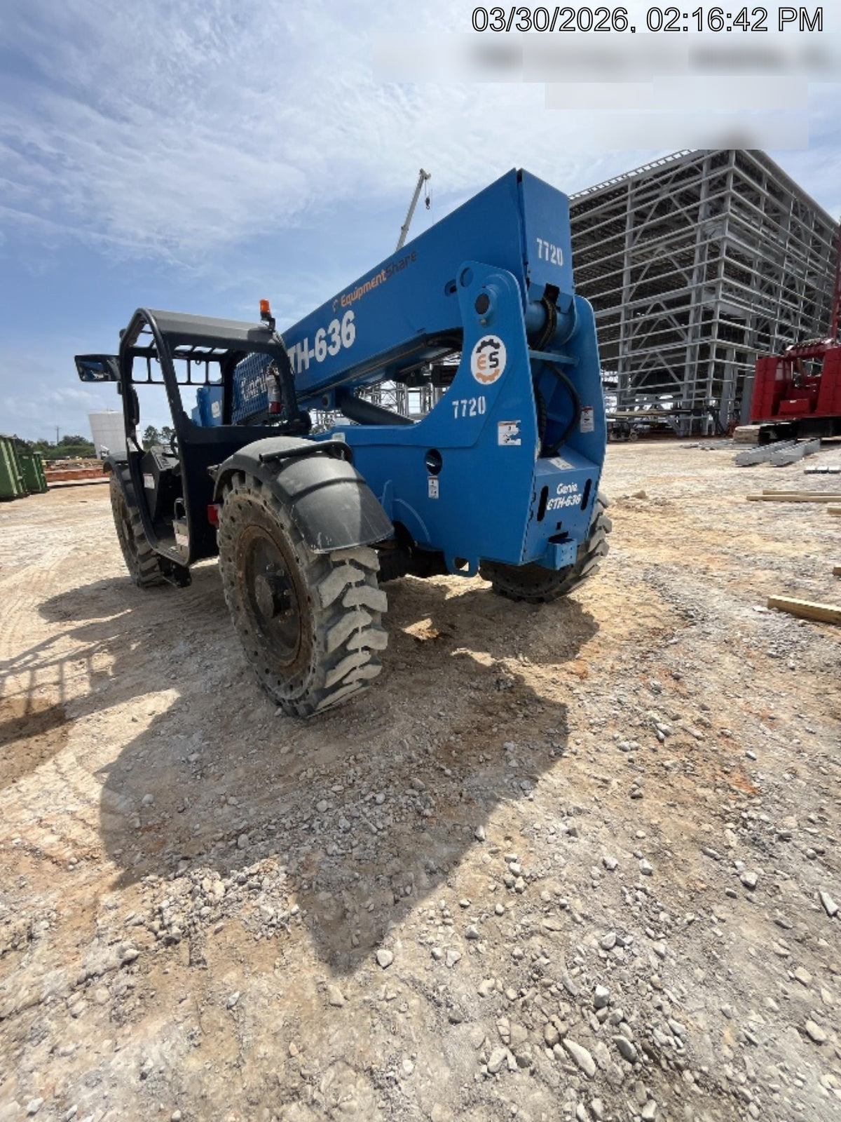 2018 Genie GTH-636 Genie GTH-636 w/Open ROPS, Solid Tires, Work Light/Beacon, 48" Carriage and Forks