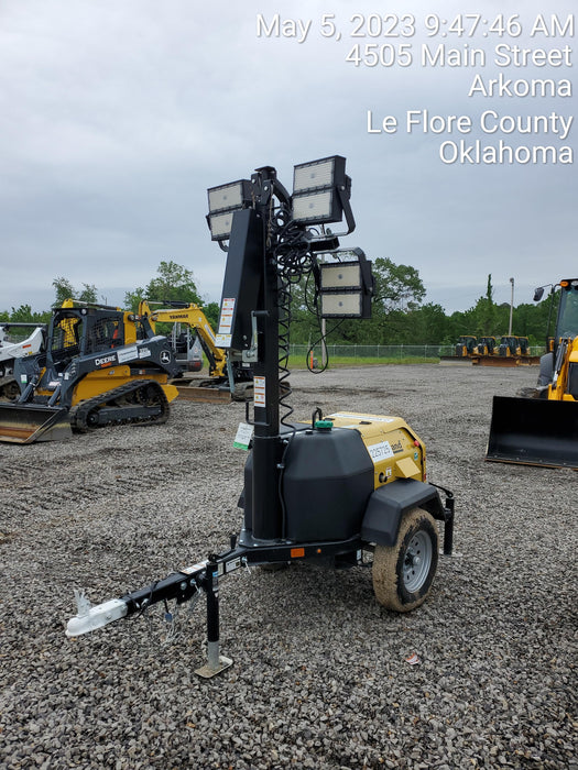 2022 Allmand NLV3GR (4) LED Light Fixture 350W, 23' Vertical Mast, 3kW Prime, Towable, Deep Sea L401, Leveling Jacks, Yanmar T4F 5.8hp