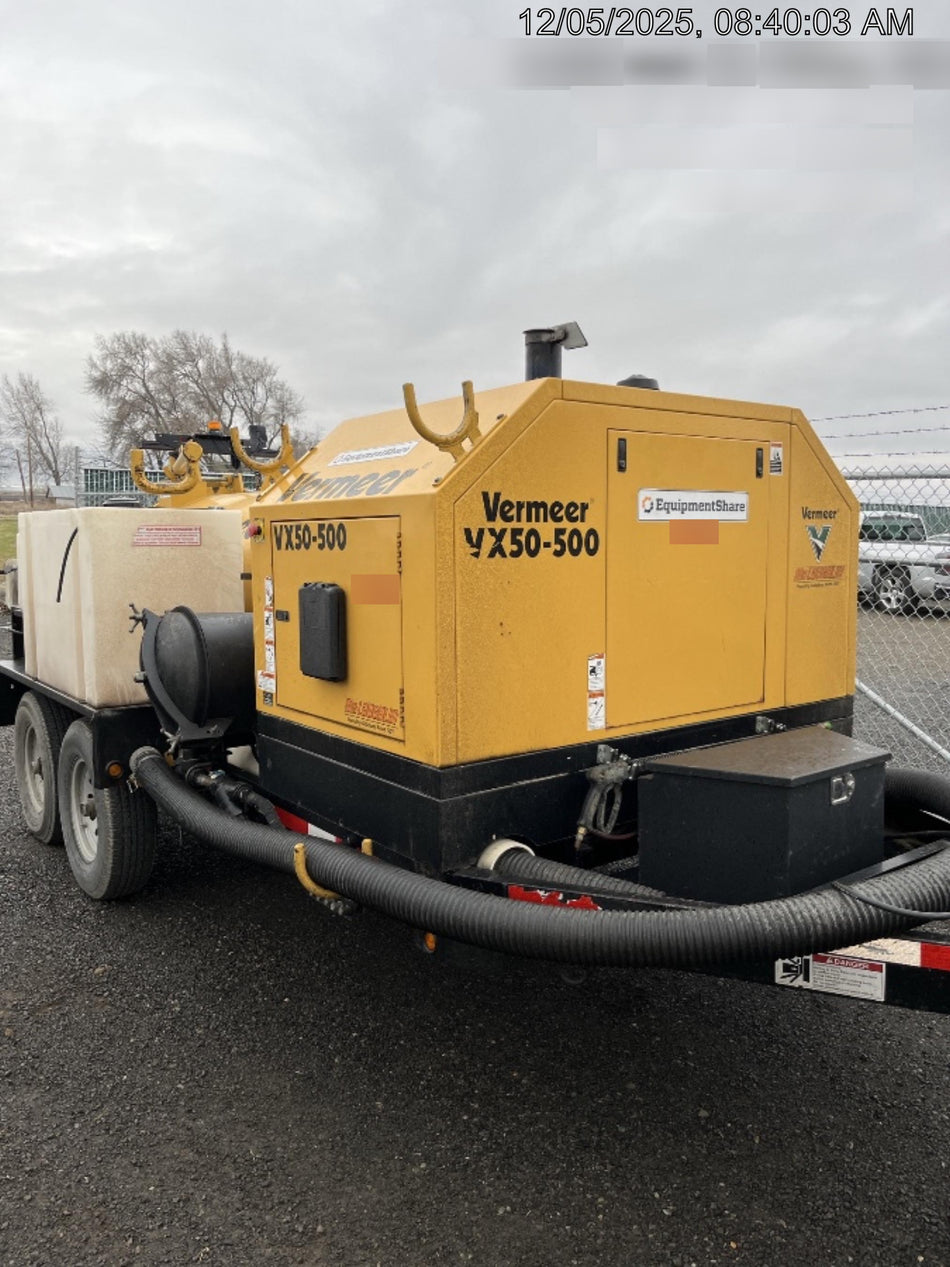 2020 Vermeer VX50-500 49Hp Kubota Diesel - 500 Gal Debris Tank - 1,025 CFM Vacuum Pump, Strong Arm, x2 205 Gal Water Tanks