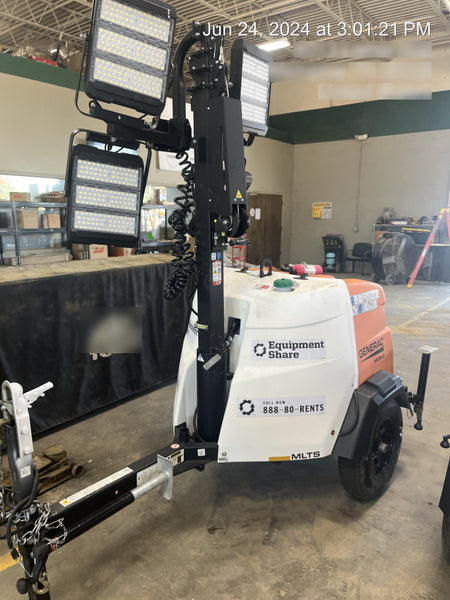2024 Generac MLT2 Diesel, Flex Switch 120V Input, Powerzone Controller, 
(4) 320W LED Lights, 4kW Generator, 39.9 Gal Fuel Tank, 2" Ball, T3