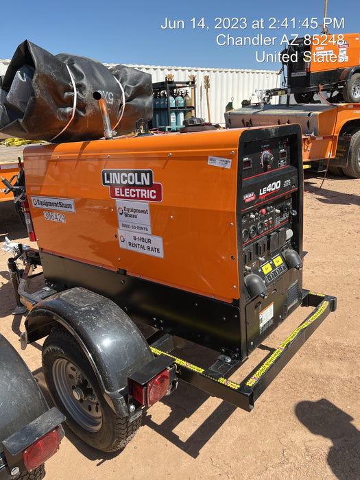 2023 Lincoln Electric LE400 Kubota V1505, Trlr, Cable Rack, Light Kit, ES Decals, T3