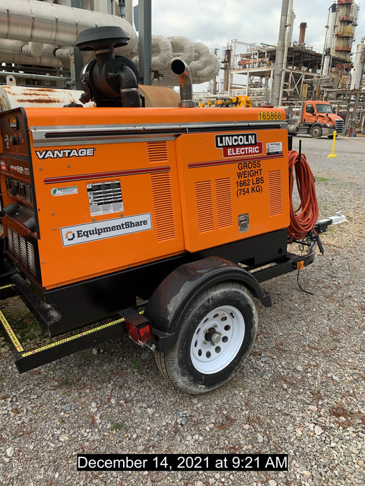 2021 Lincoln Electric Vantage 549X Ready Pak 3, ORANGE (includes trailer, cable rack, fender light kit)