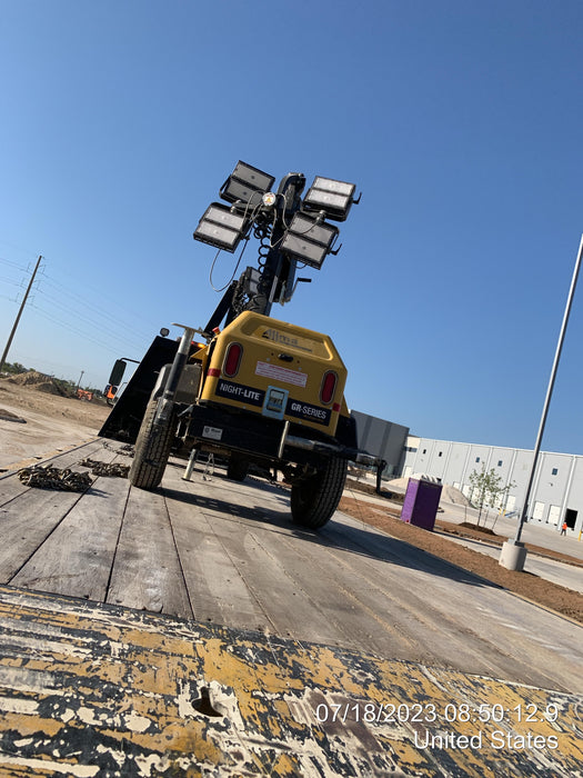 2022 Allmand NLV3GR (4) LED Light Fixture 350W, 23' Vertical Mast, 3kW Prime, Towable, Deep Sea L401, Leveling Jacks, Yanmar T4F 5.8hp