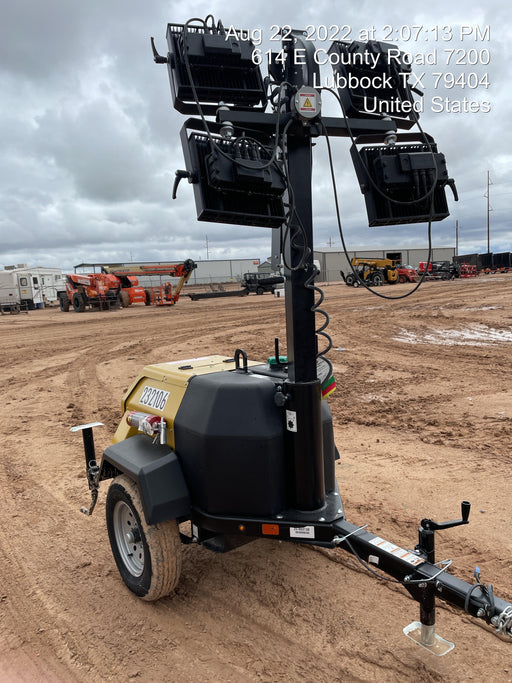 2022 Allmand NLV3GR (4) LED Light Fixture 350W, 23' Vertical Mast, 3kW Prime, Towable, Deep Sea L401, Leveling Jacks, Yanmar T4F 5.8hp