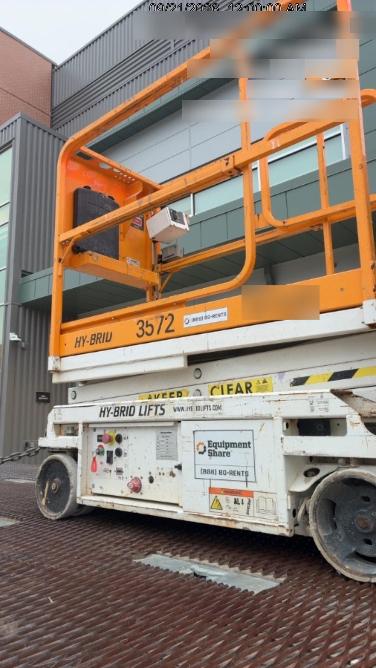 Custom Equipment HB-1430 Hy-Brid Scissor Lift
Platform capacity up to 670 lbs
Working height up to 20 ft
Weighs under 1,700 lbs
Non-marking wheels