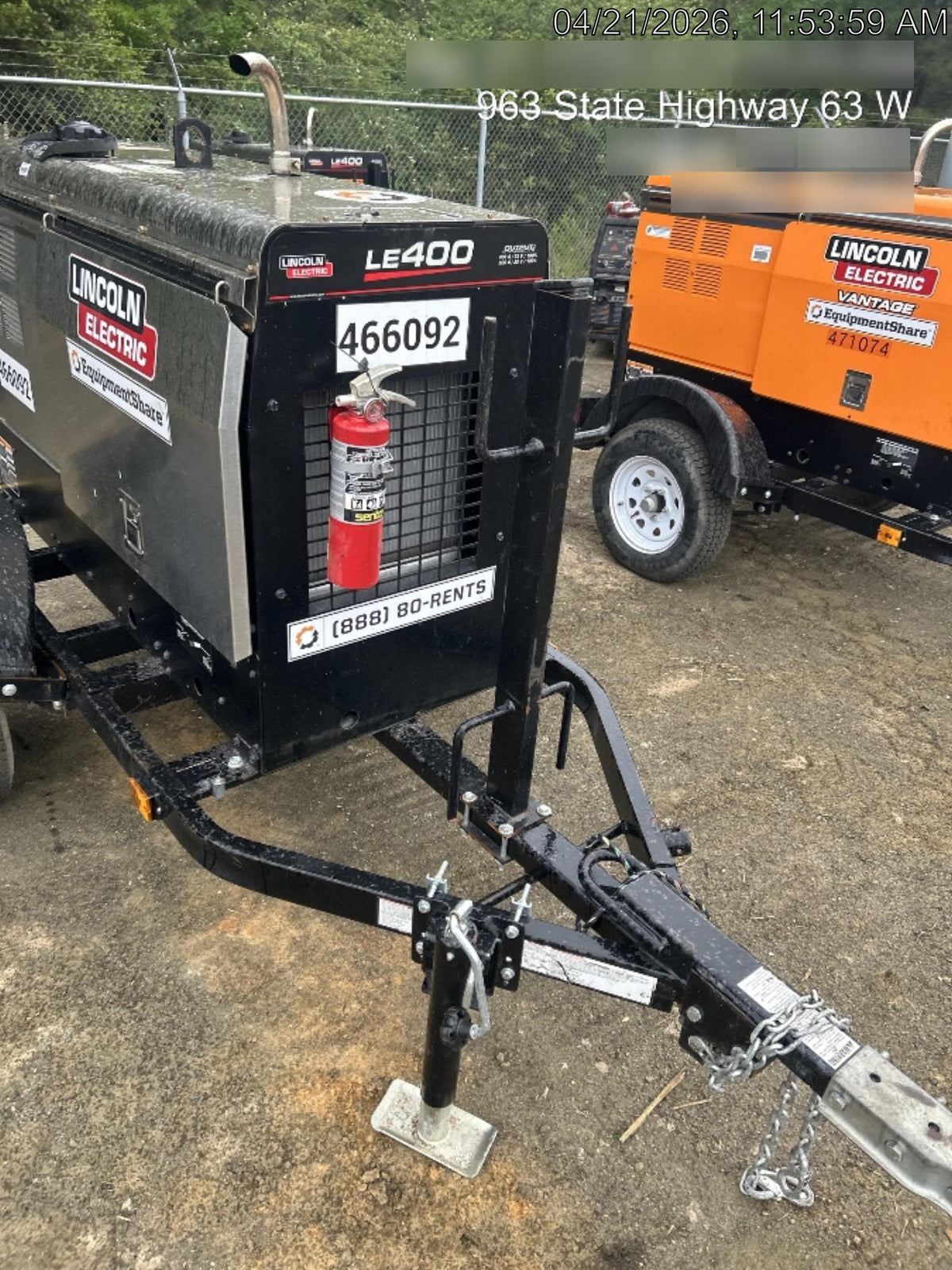 2024 Lincoln Electric LE400 Kubota V1505, Trlr, Cable Rack, Light Kit, ES Decals, T3