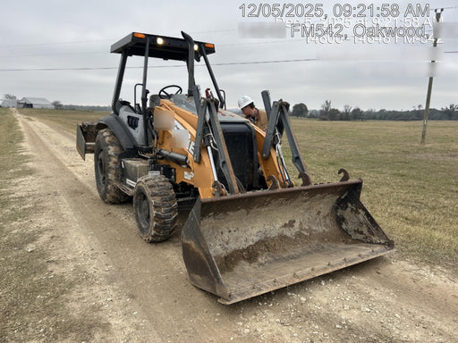 2019 Case 570N EP Canopy, 4WD, GP Front Bucket, Dual Tilt Cylinder, 84" Box Blade w/ Scarifier, Wheel Weights, Beacon
