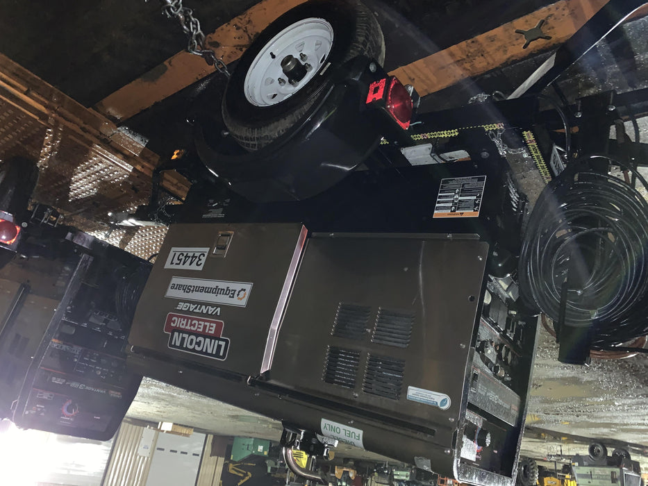 2019 Lincoln Electric Vantage 322 Welder Ready-Pak 3, Two wheel trailer, Fender and Light kit, Cable Rack