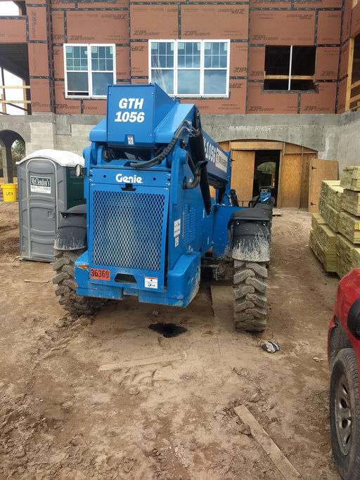 2019 Genie GTH-1056 Canopy, Solid RT Tires, LED Work Lights, Beacon 60" QA Carriage, 60" Forks